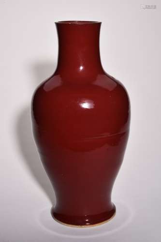 清 郎红釉观音瓶