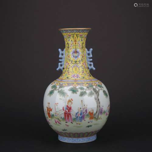 A famille-rose 'figure' vase