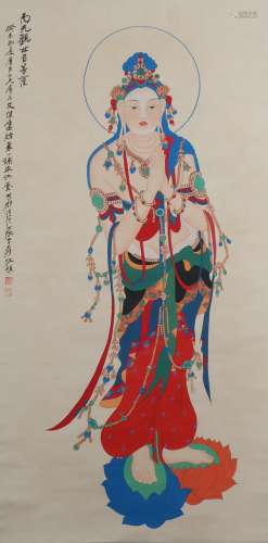 A Zhang daqian's buddha painting