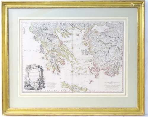 Map: An engraved and hand coloured map by W. Palmer after Louis Stanislas d'Arcy Delarochette