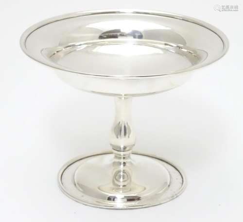 A silver pedestal bonbon dish. Hallmarked London 1921 maker Mappin & Webb Ltd. Approx. 3 ¾? high.
