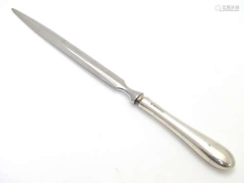 A silver handled letter opener / paper knife. hallmarked Sheffield 2007 maker Carr's of Sheffield