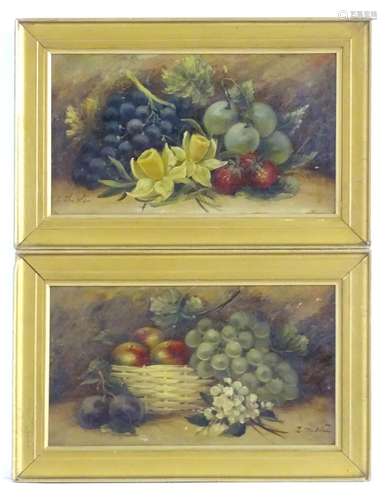 Evelyn Chester (1875-1929), Oil on board, x2, A pair of still life studies depicting fruit and