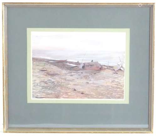 Jane Taylor, XX, Oil on canvas, Norfolk coast view. Signed lower, and ascribed verso. Approx. 10