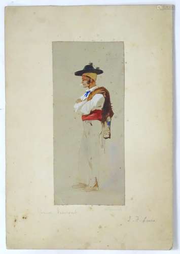 Manner of John Frederick Lewis (1804-1875), XIX, Watercolour, A portrait of the English travel