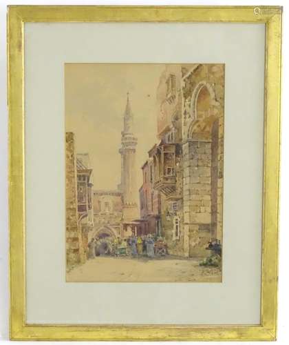 M. Martino, Manner of David Roberts (1796-1864), XIX, Watercolour, A Middle Eastern street scene