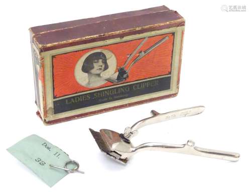 A vintage ' Ladies Shingling Clipper ' boxed. The box 6