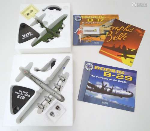 Toys: Two Atlas Editions scale models of military planes / aircraft, comprising Boeing B-17 The