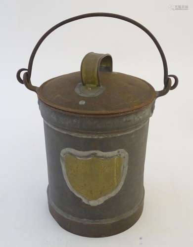 Kitchenalia: a galvanised steel and brass dairy can, by Boucher, Giles & Co, Dairy Engineers