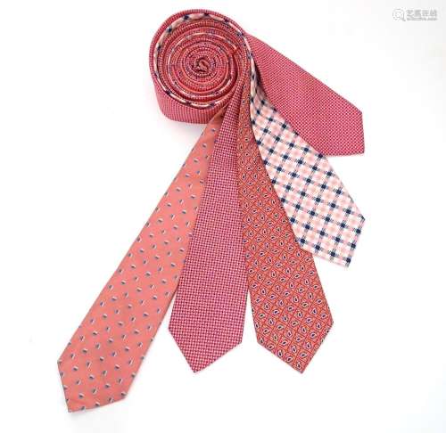 5 Turnbull & Asser, London, silk ties, in red, pink and blue designs. (5) Please Note - we do not
