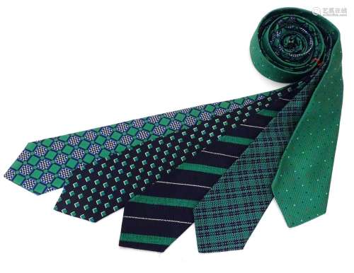 5 Turnbull & Asser, London silk ties, in green and blue designs. (5) Please Note - we do not make