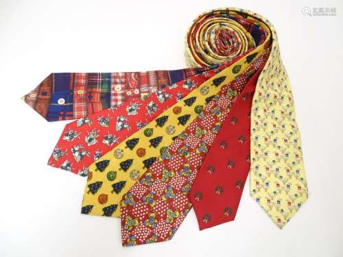 6 festive silk ties from various retailers including Selfridges, Jonelle, Nordstrom (6) Please