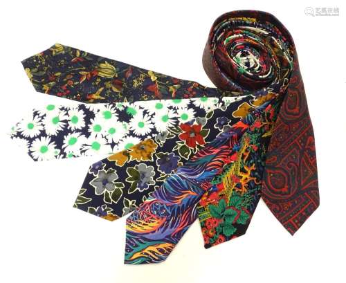 6 floral silk ties to include Hilditch & Key, Prochownick, The White House and others (6) Please