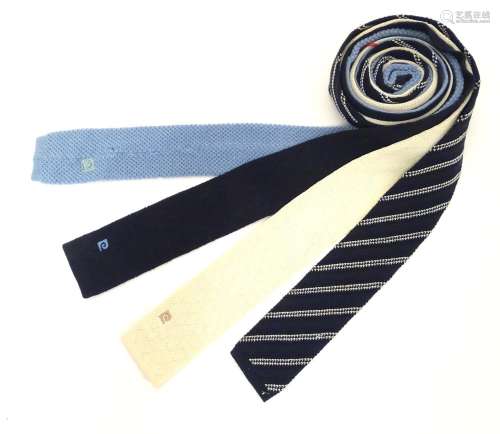 4 Knitted ties to include, 1 Ted Lapidus, Paris and 3 Pierre Cardin (4) Please Note - we do not make