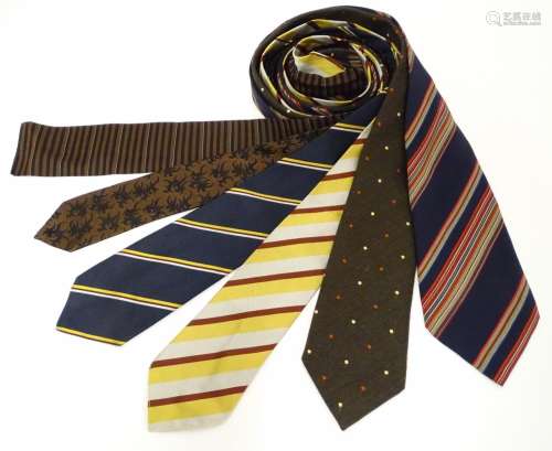 6 ties of various colours including Aquascutum, Turnbull & Asser, Jacques Fath of Paris, Beale &