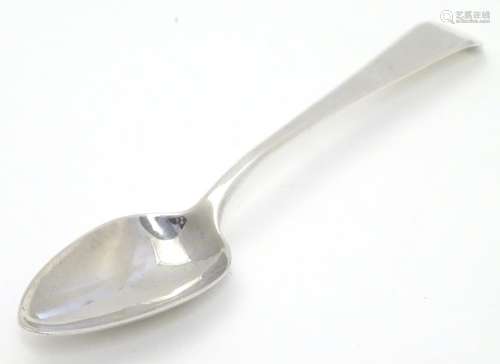 A Geo III Old English pattern silver teaspoon hallmarked London 1802 maker Alice and George Burrows.