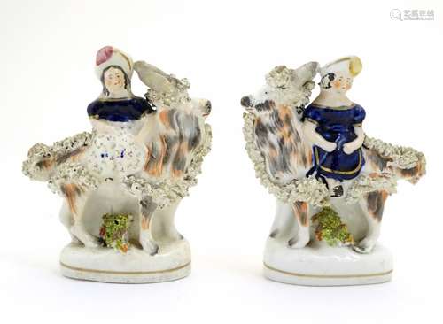 A pair of Staffordshire figures modelled as Queen Victoria?s children, the Princess Royal and the