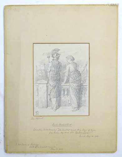 John Tenniel (1820-1914), English School, Pencil Drawing, Quite Understood, Inscribed Columbia to