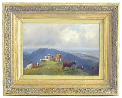 Attributed to Friedrich Johann Voltz (1817-1886), German School, Oil on board, Cattle in a