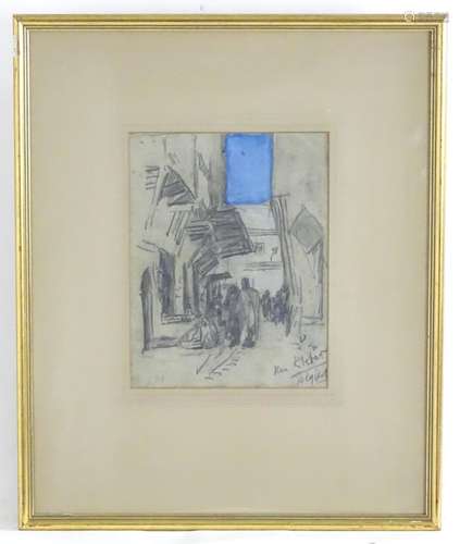 Hercules Brabazon Brabazon, Watercolour, North African souk with figures. Signed lower. Approx.