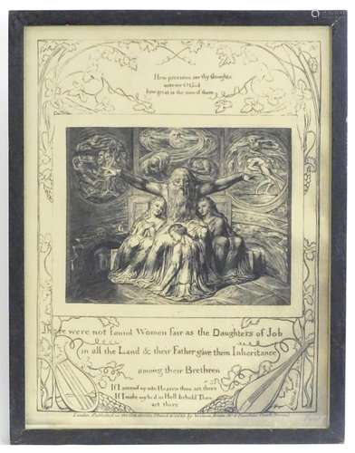 William Blake (1757-1827), Engraving, Job and his Daughters, from Illustrations from the Book of