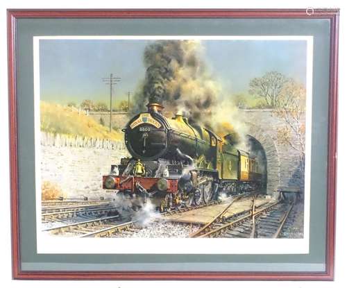 Terence Cuneo (1907?1996), Limited edition colour print, no. 347/850, King George V, the no. 6000