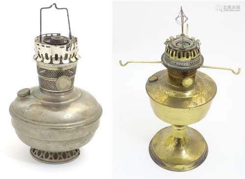 Two Vintage ' Super Aladdin ' oil lamps each approx Approx 14