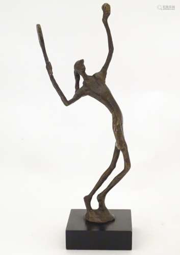 A late 20th / early 21stC Bronzart Casting Company bronze sculpture Match Point, modelled as a