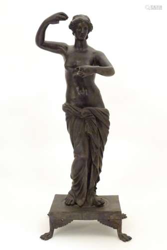A late 19th / early 20thC cast bronze sculpture modelled as a classical woman, possibly Venus /