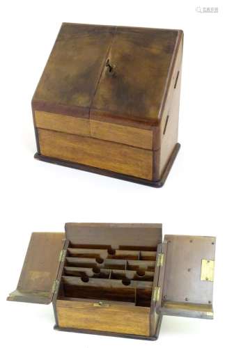A late 19th / early 20thC stationary / correspondence cabinet with folding doors and fitted