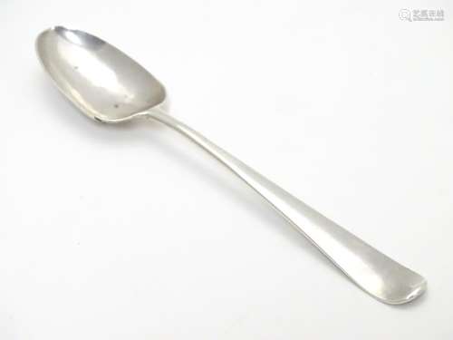 An early Geo III silver Hanoverian teaspoon with picture / fancy back depicting a flower spray