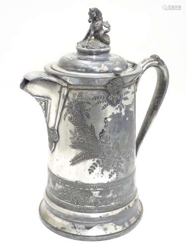 A large American silver plate lidded jug by Reed & Barton 14