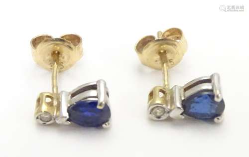 9ct earrings set with topaz and diamonds 3/8