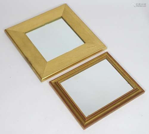 Two gilt framed mirrors, frames sizes 17? x 14? and 19? x 19? [2]. Please Note - we do not make