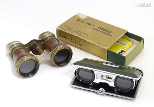 Late 19th / early 20thC opera glasses, together with Rand No. 1 pocket size opera binoculars for