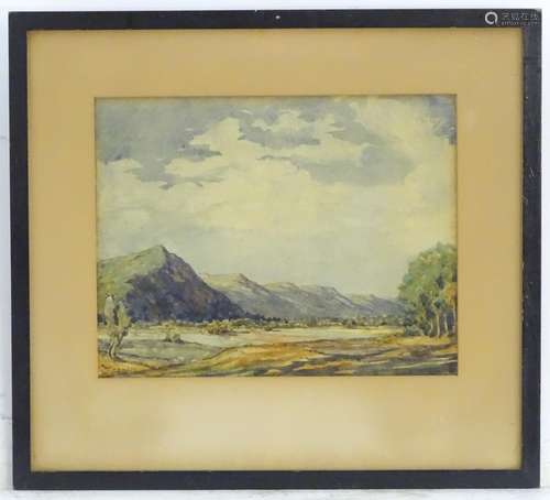 Martin Hardie (1875-1952), English School, Watercolour, Highland Glen, A mountainous Scottish