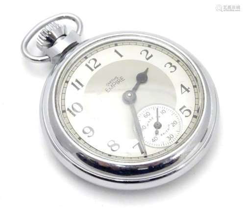 A Smiths Empire chromium cased pocket watch. Approx 2