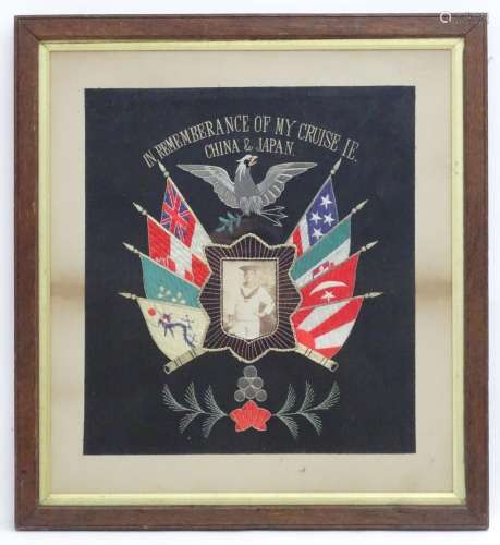 Militaria : a c1900 US Navy framed memento, entitled 'In Remembrance of my Cruise ie. China &