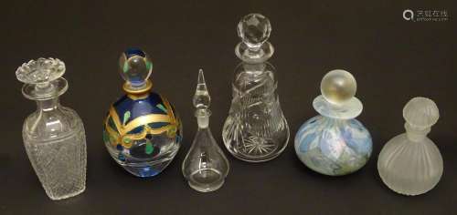 6 assorted glass / scent bottles The tallest 6