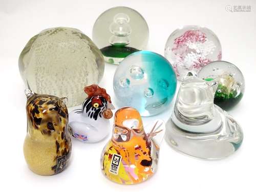 A collection of 20thC art glass paperweights, including Caithness 'Foursome' R76751, Langham Glass