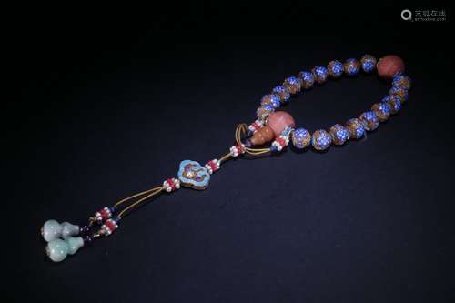 A Gilt Silver Enameling Blue Bracelet