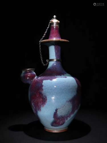 A Porcelain Jun Kiln Transmutation Glaze Vase