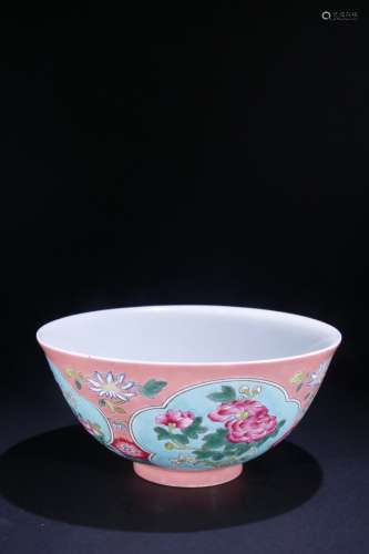 A Porcelain Famille Rose Floral Bowl