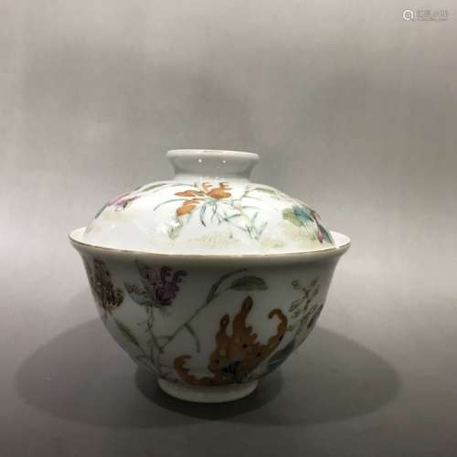 A Porcelain Famille Rose Cup With Lid