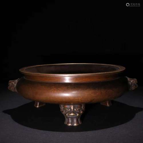 A Bronze Censer Of Beast Pattern