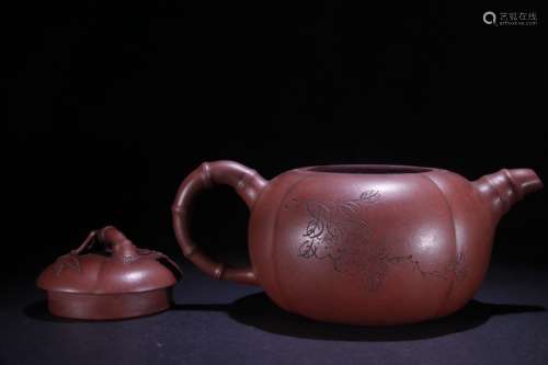 A Zisha Teapot Of Plum Flower Pattern