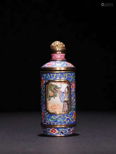 A Bronze Enameled Snuff Bottle