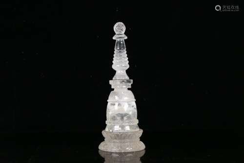 A Crystal Pagoda Shaped Jar