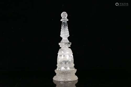 A Crystal Pagoda Shaped Jar