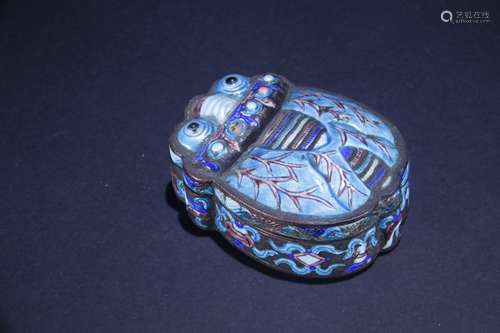 A Silver Enameling Blue Box